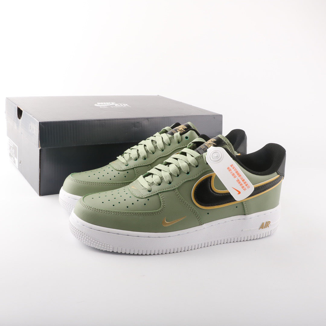 ΝІКЕ ΑΙR FΟRСΕ 1 DOUBLE SWOOSH OLIVE GOLD NOIR