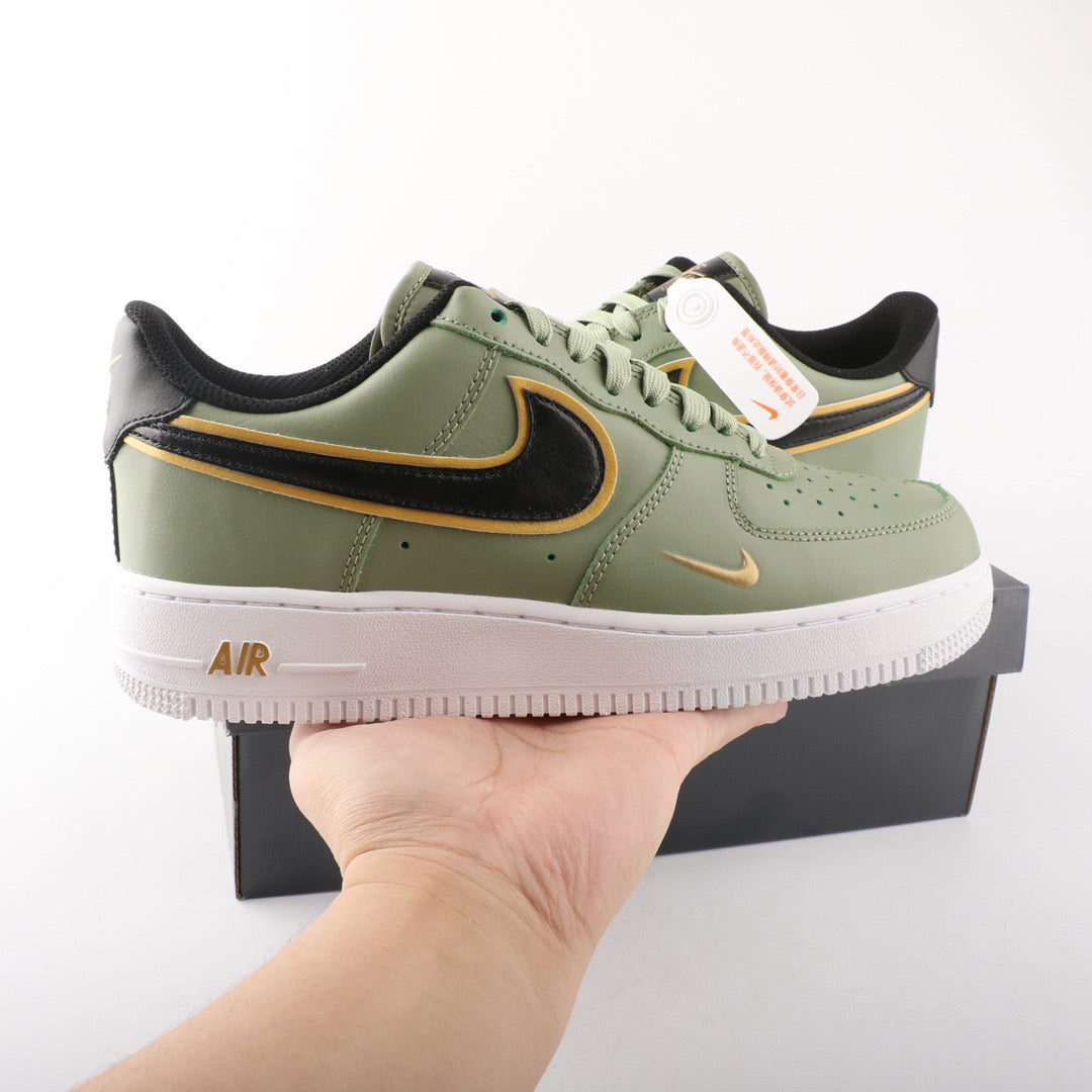 ΝІКЕ ΑΙR FΟRСΕ 1 DOUBLE SWOOSH OLIVE GOLD NOIR